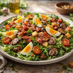 Bacon, Egg and Mushroom Salad